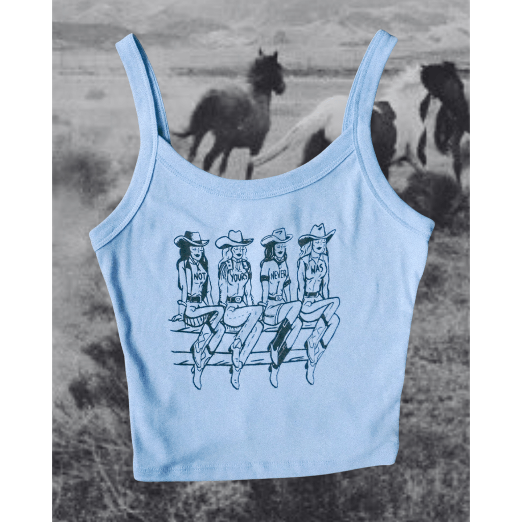Not Yours Blue Strappy Tank - Intrigue Ink Visit Bozeman, Unique Shopping Boutique in Montana, Work from Home Clothes for Women