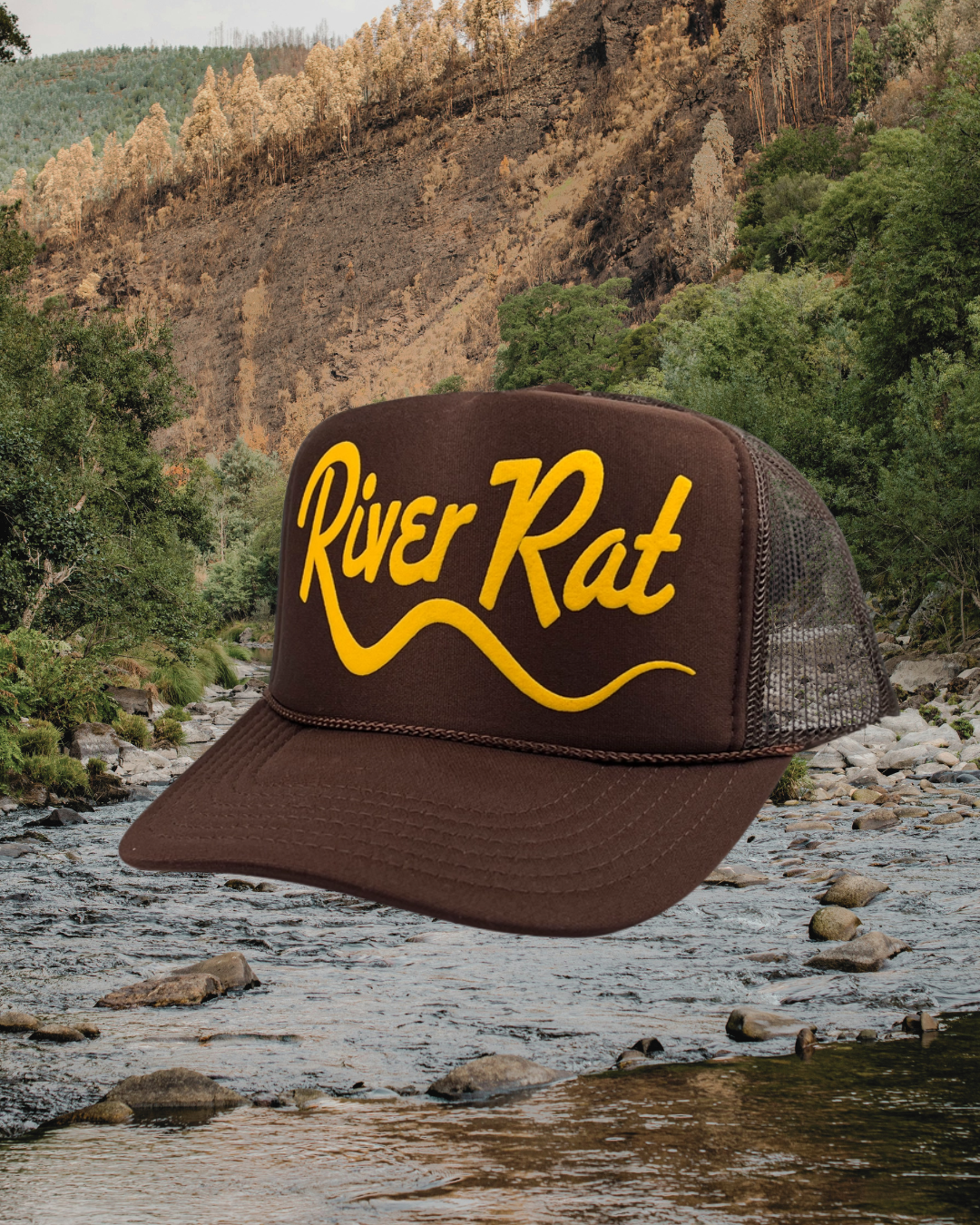 River Rat Adult Trucker Hat - Brown
