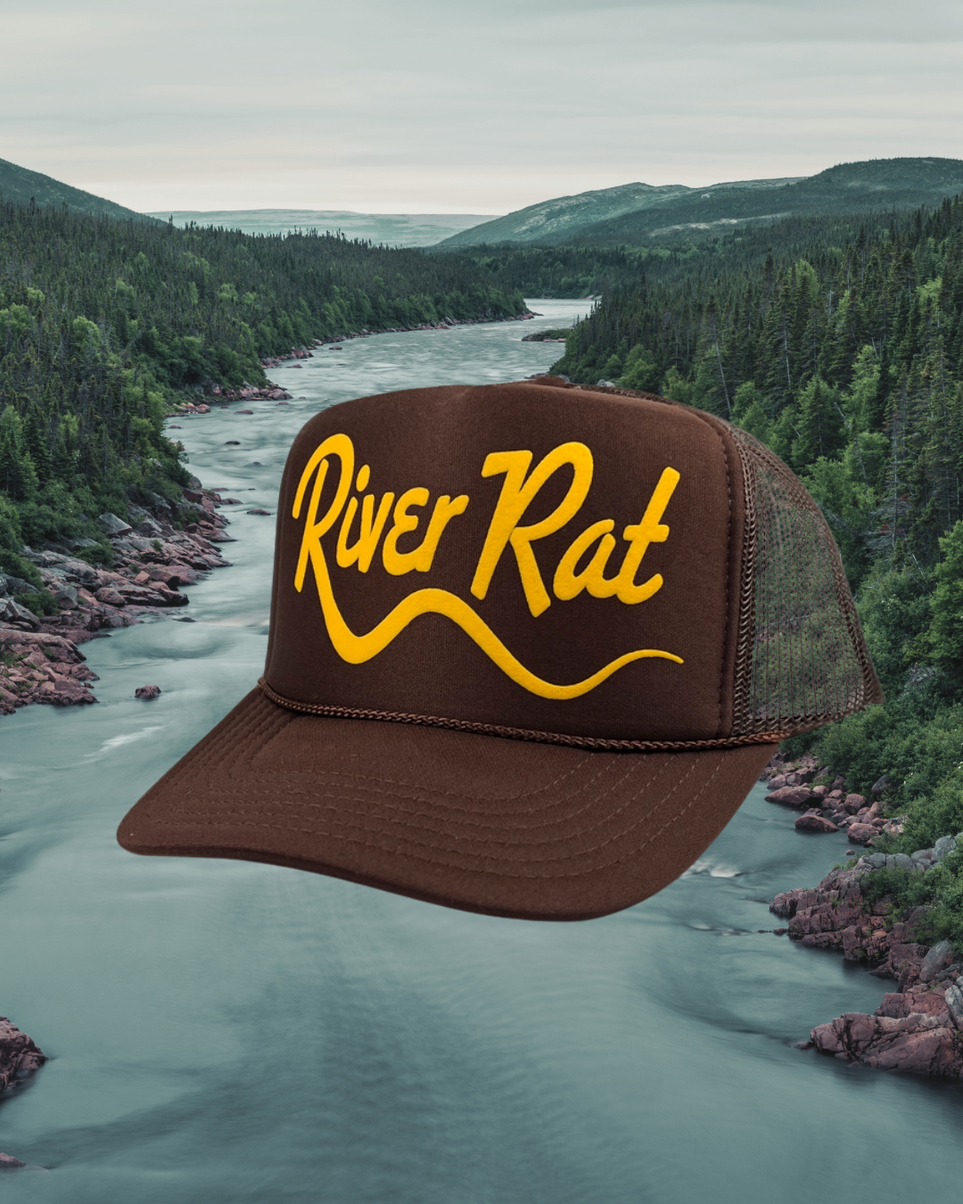 River Rat Adult Trucker Hat - Brown