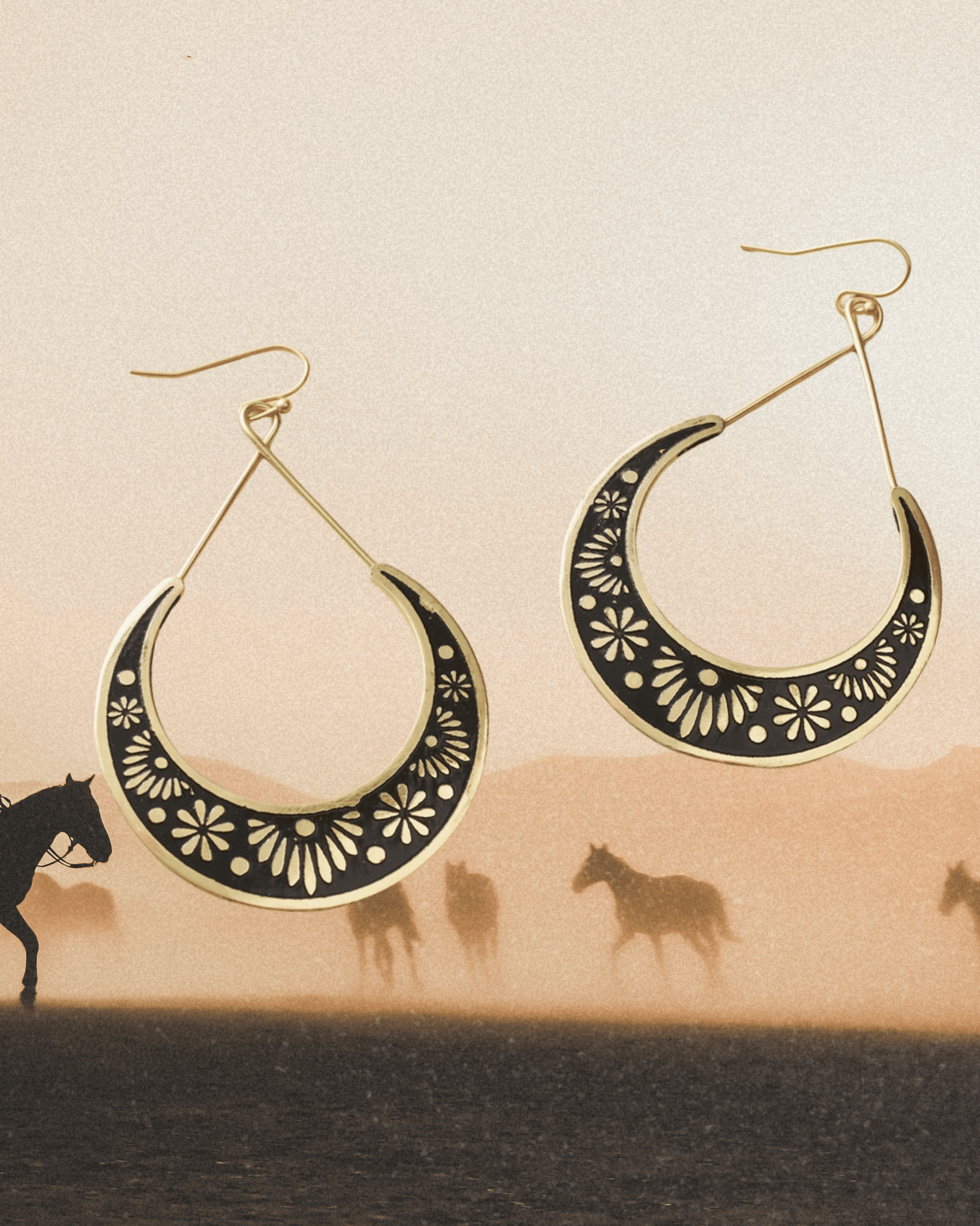 Crescent Moon Hoop Earrings - Intrigue Ink Visit Bozeman, Unique Shopping Boutique in Montana, Work from Home Clothes for Women
