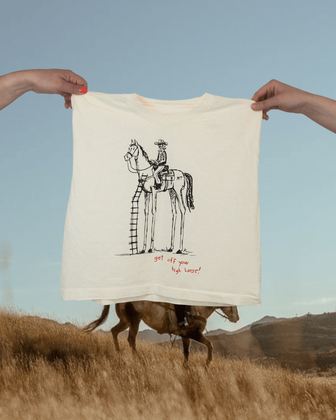 "Get Off Yer High Horse" Muscle Tank - Intrigue Ink Visit Bozeman, Unique Shopping Boutique in Montana, Work from Home Clothes for Women