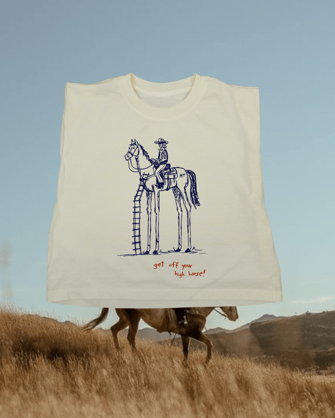 "Get Off Yer High Horse" Muscle Tank - Intrigue Ink Visit Bozeman, Unique Shopping Boutique in Montana, Work from Home Clothes for Women