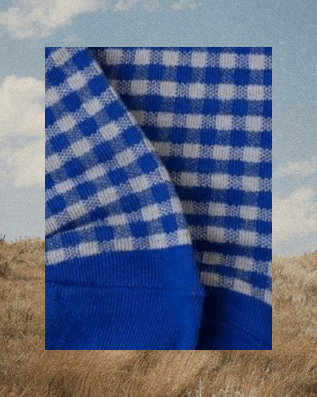 Oatmeal Blue Picnic Mid Crew Socks - Intrigue Ink Visit Bozeman, Unique Shopping Boutique in Montana, Work from Home Clothes for Women