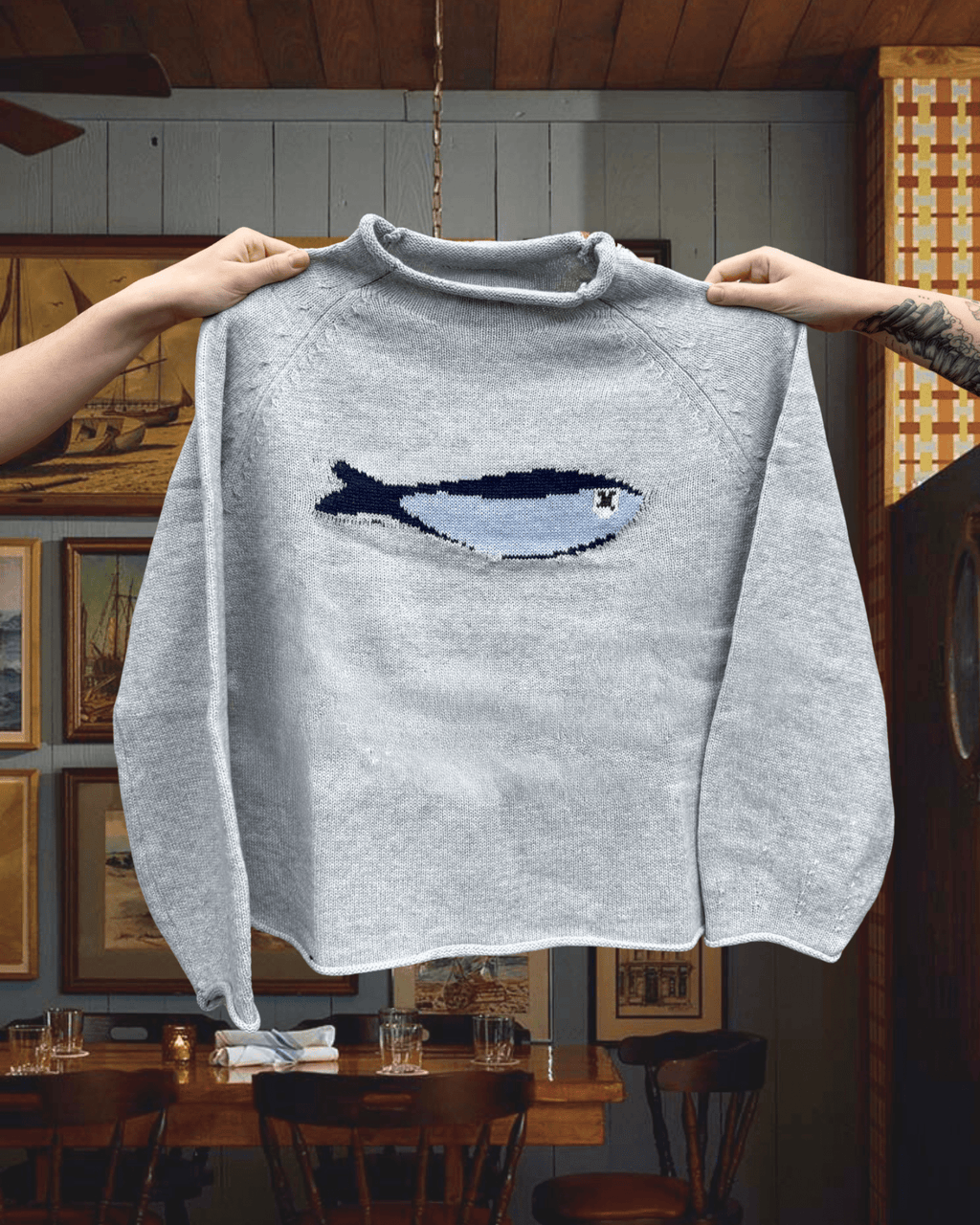 Sardine Sweater - Grey - Intrigue Ink Visit Bozeman, Unique Shopping Boutique in Montana, Work from Home Clothes for Women