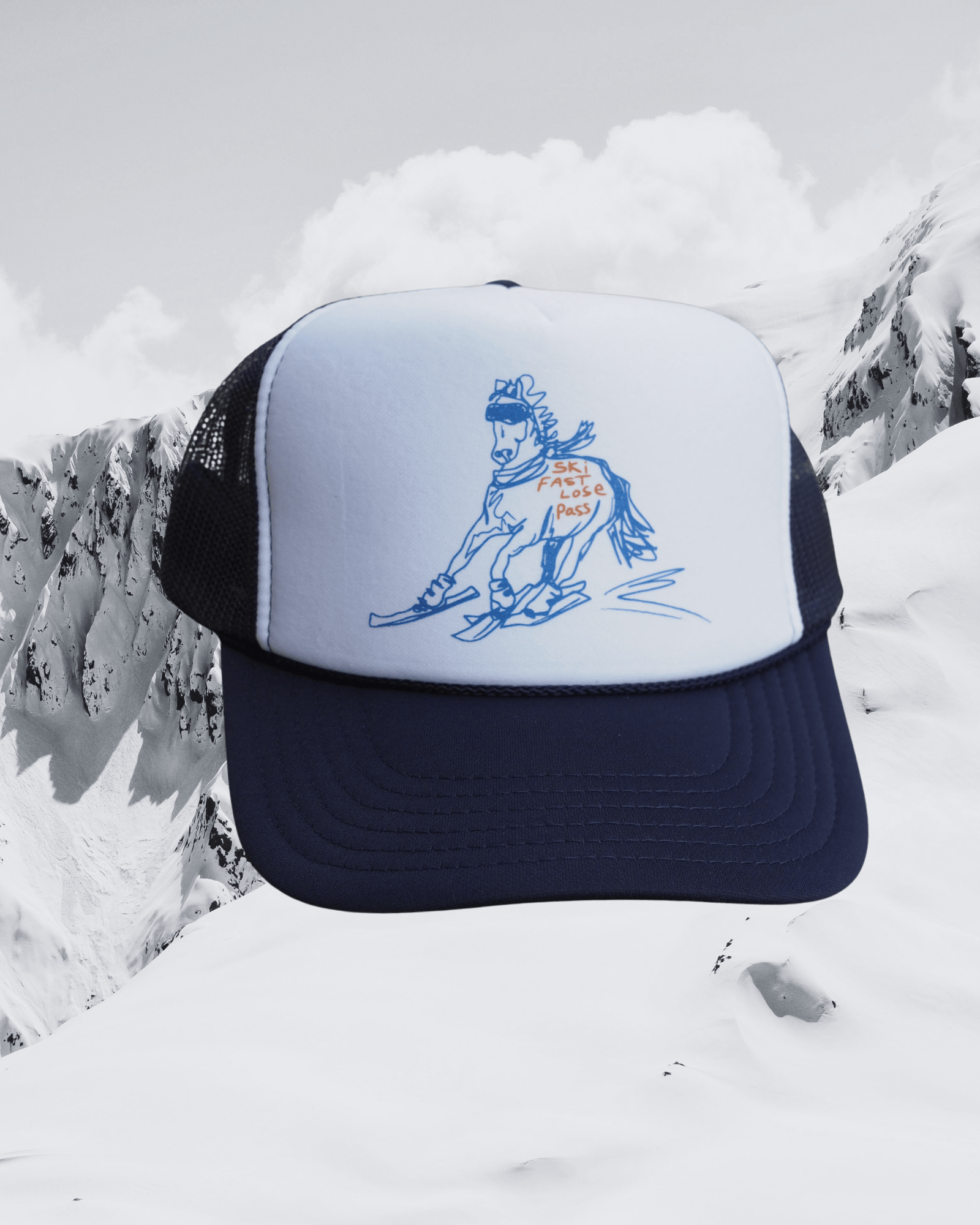“Ski Fast” Trucker Hat - Intrigue Ink Visit Bozeman, Unique Shopping Boutique in Montana, Work from Home Clothes for Women