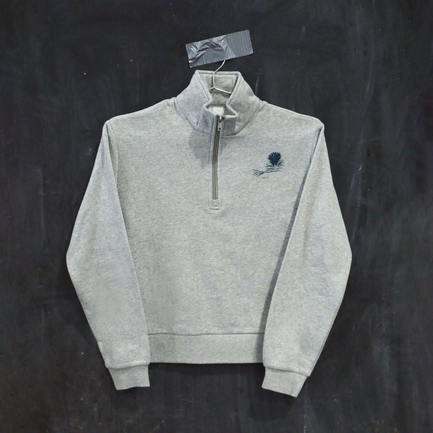 "Fish of Montana" Quarter Zip Sweatshirt in Grey