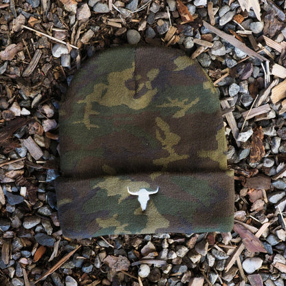 "Bison Skull" Camo Beanie