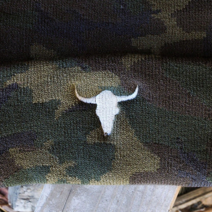 "Bison Skull" Camo Beanie