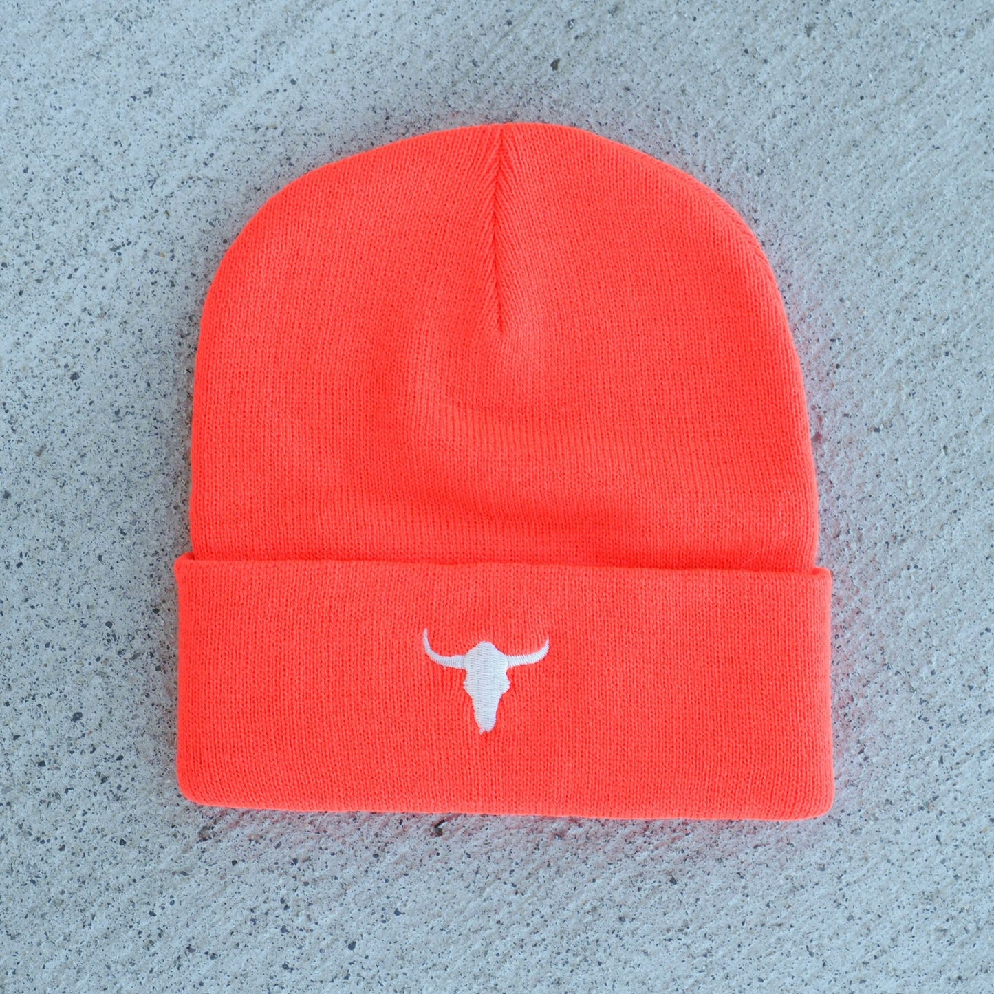 "Bison Skull" Orange Beanie - Intrigue Ink Visit Bozeman, Unique Shopping Boutique in Montana, Work from Home Clothes for Women