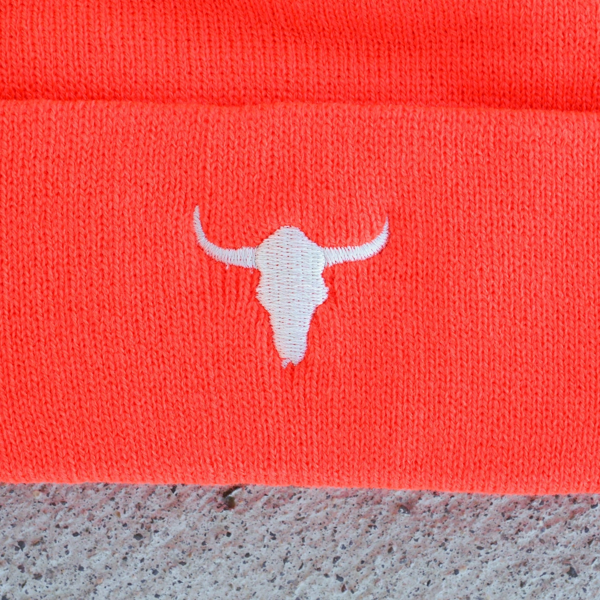 "Bison Skull" Orange Beanie - Intrigue Ink Visit Bozeman, Unique Shopping Boutique in Montana, Work from Home Clothes for Women