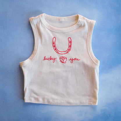 "Lucky You" Crop Tank - Intrigue Ink Visit Bozeman, Unique Shopping Boutique in Montana, Work from Home Clothes for Women