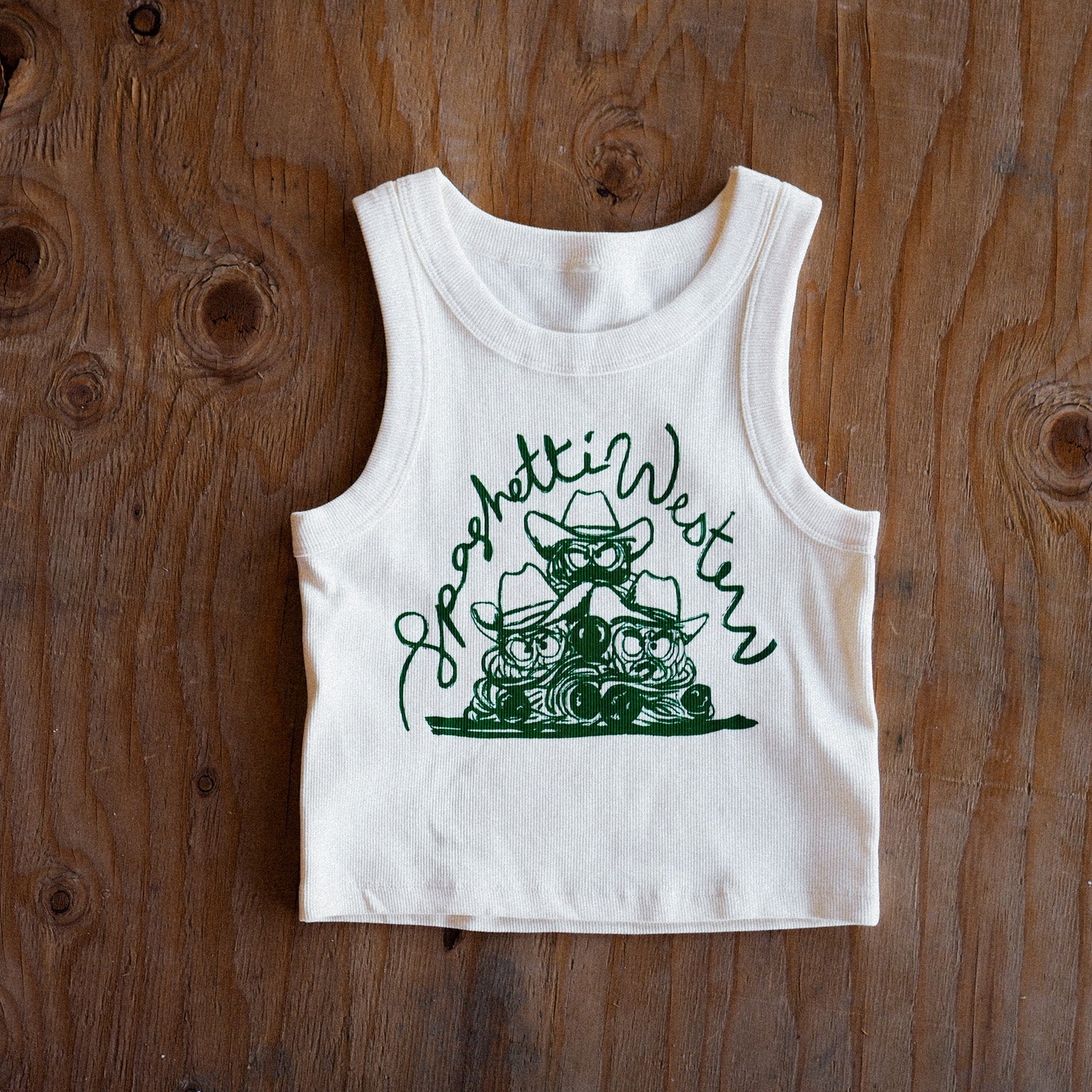 "Spaghetti Western" Tank in Ivory - Intrigue Ink Visit Bozeman, Unique Shopping Boutique in Montana, Work from Home Clothes for Women