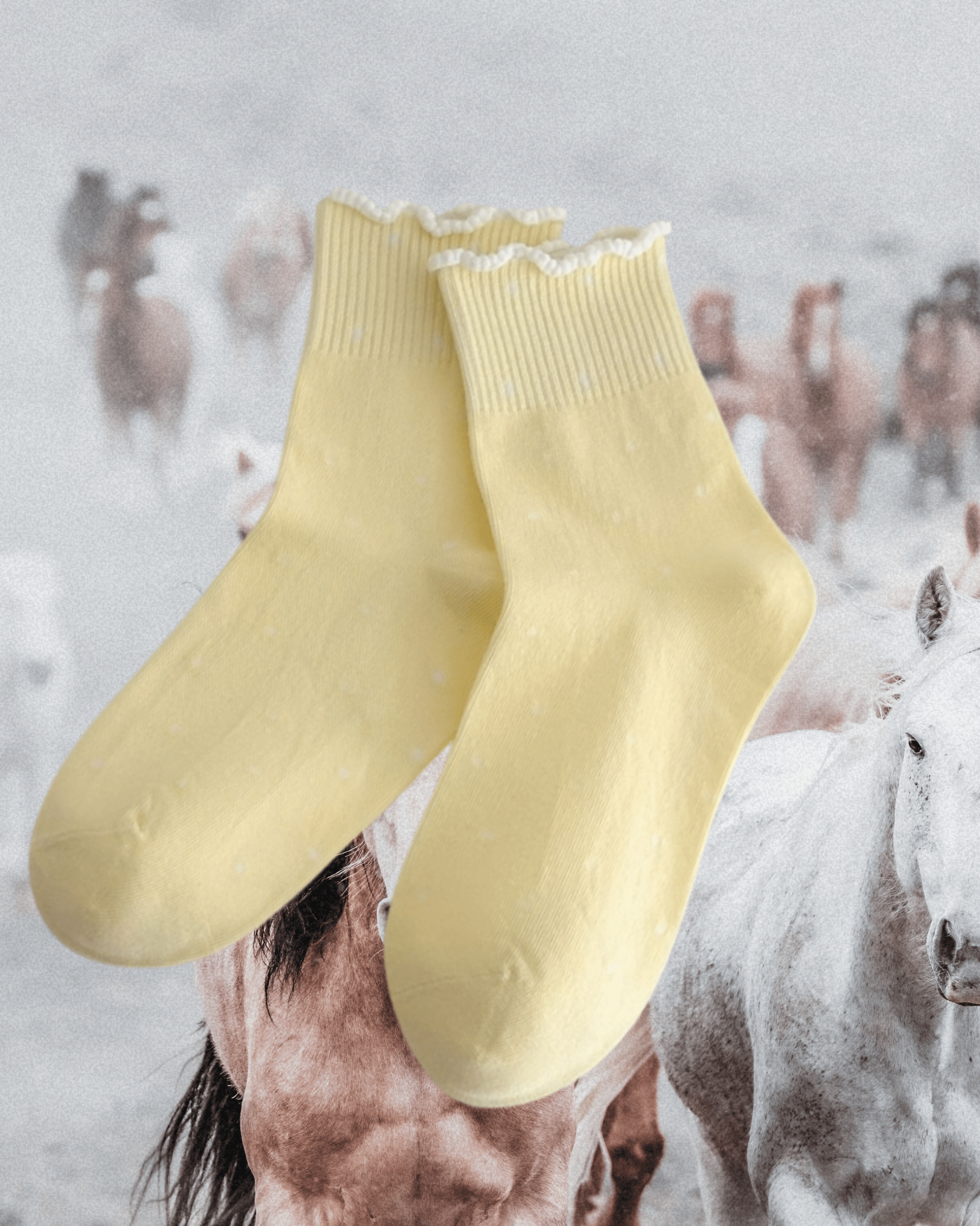 Polka Dot Socks - Butter Yellow - Intrigue Ink Visit Bozeman, Unique Shopping Boutique in Montana, Work from Home Clothes for Women