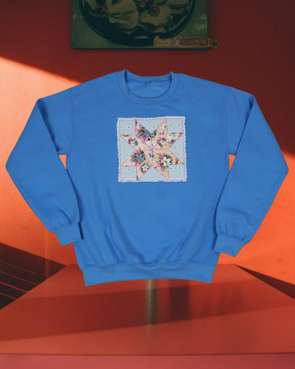Floral Quilt Patchwork Crewneck