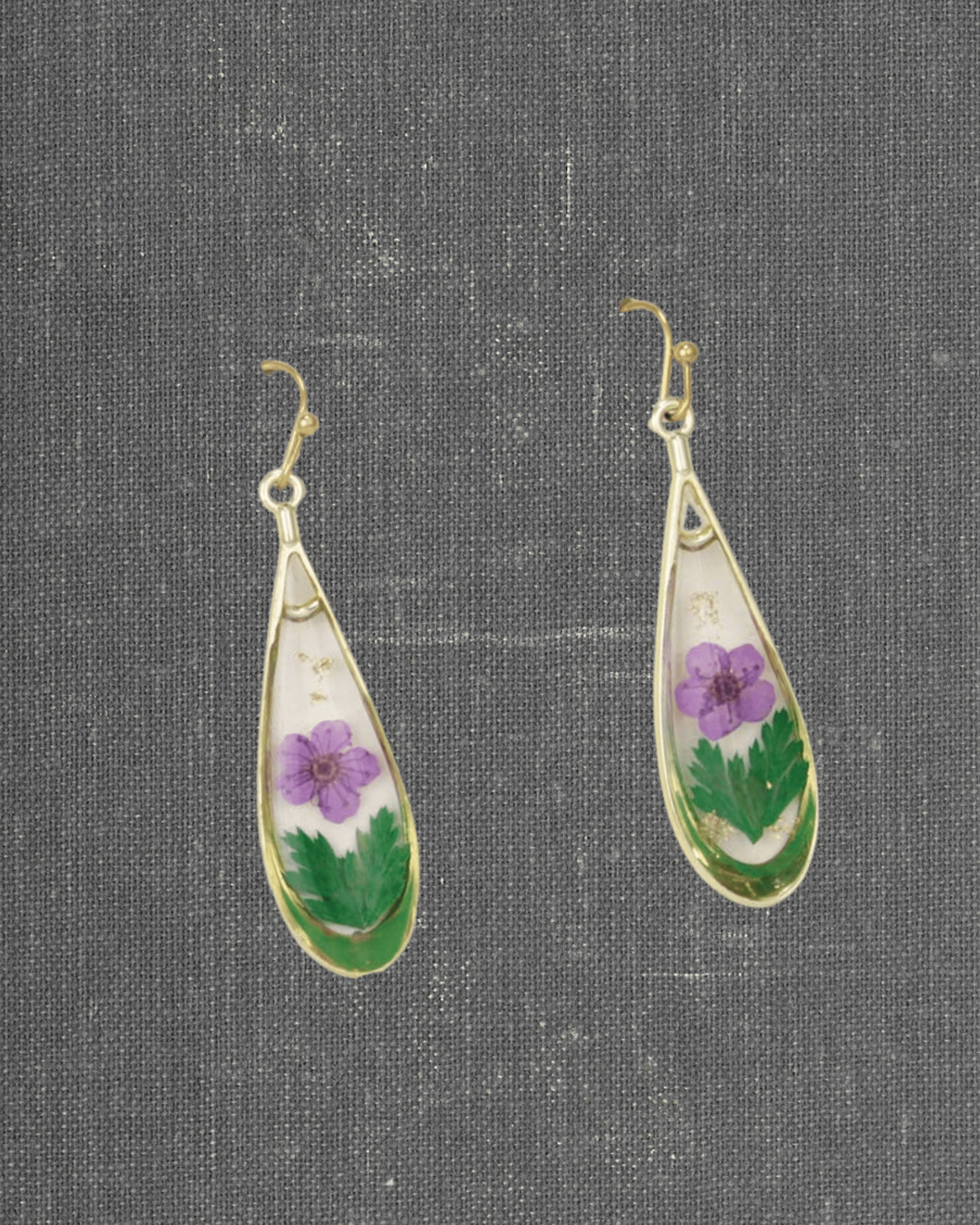 Purple Flower Teardrop Dried Flower Earrings - Intrigue Ink Visit Bozeman, Unique Shopping Boutique in Montana, Work from Home Clothes for Women