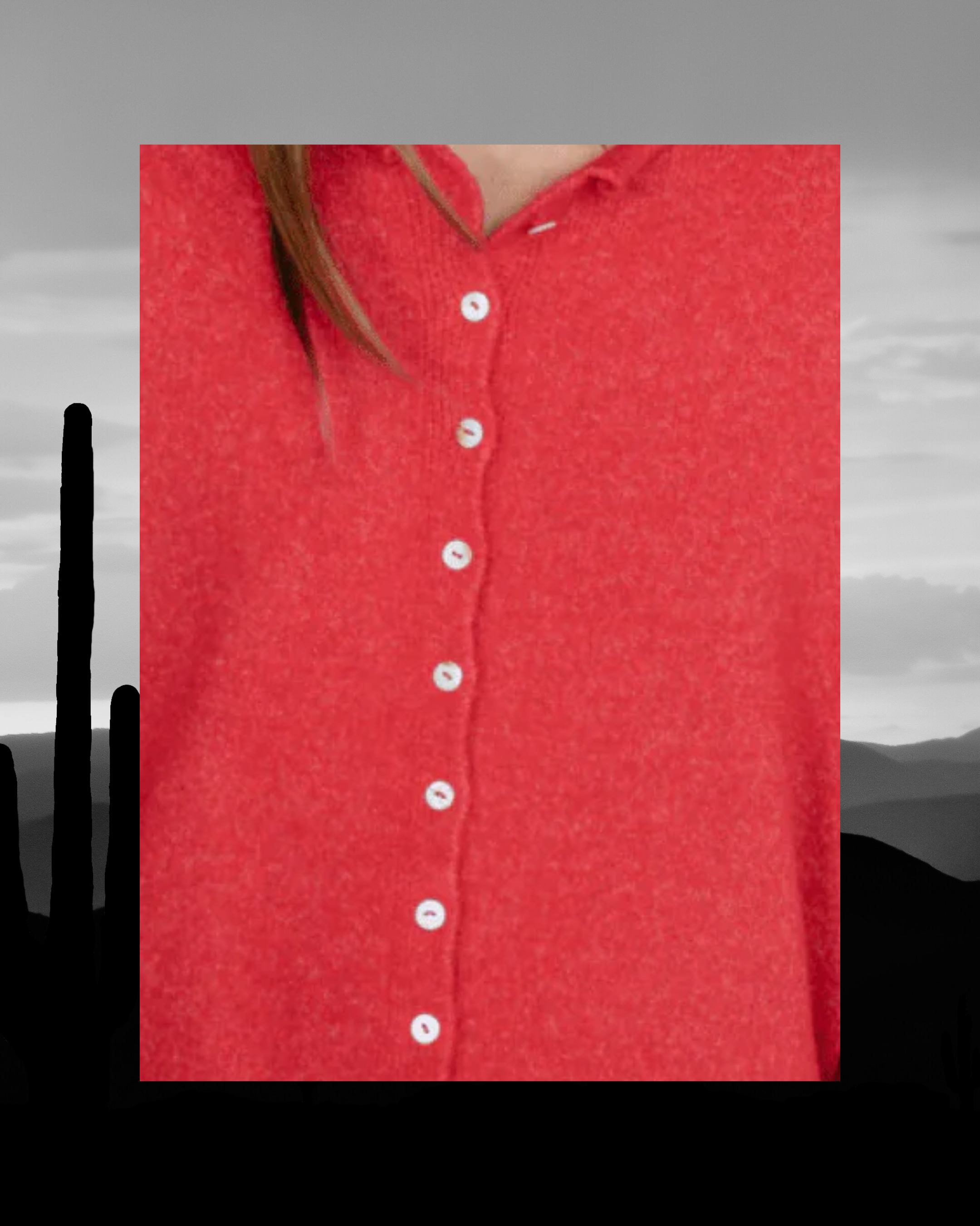 Button Up Cardigan - Red