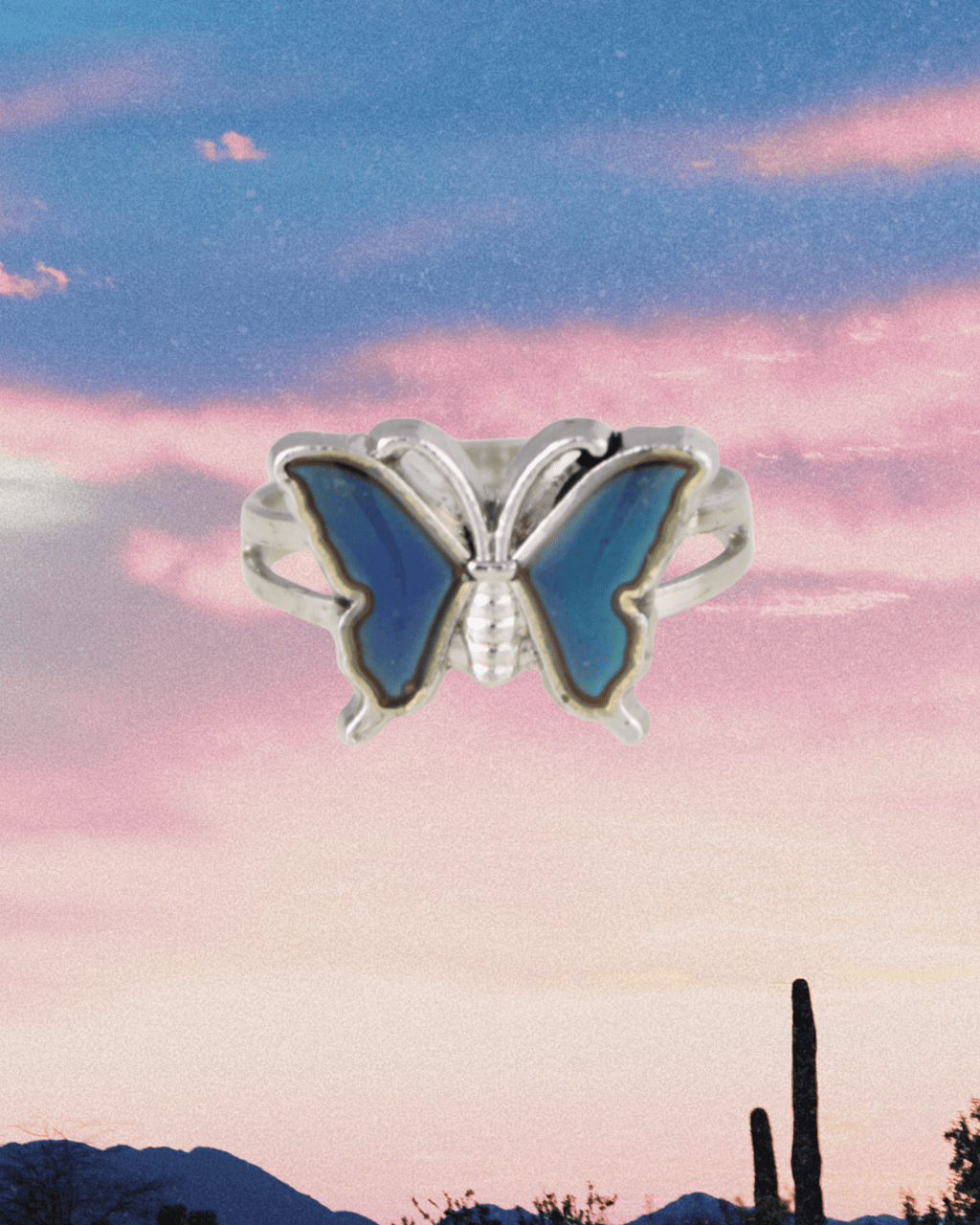 Silver Butterfly Mood Ring - Intrigue Ink Visit Bozeman, Unique Shopping Boutique in Montana, Work from Home Clothes for Women