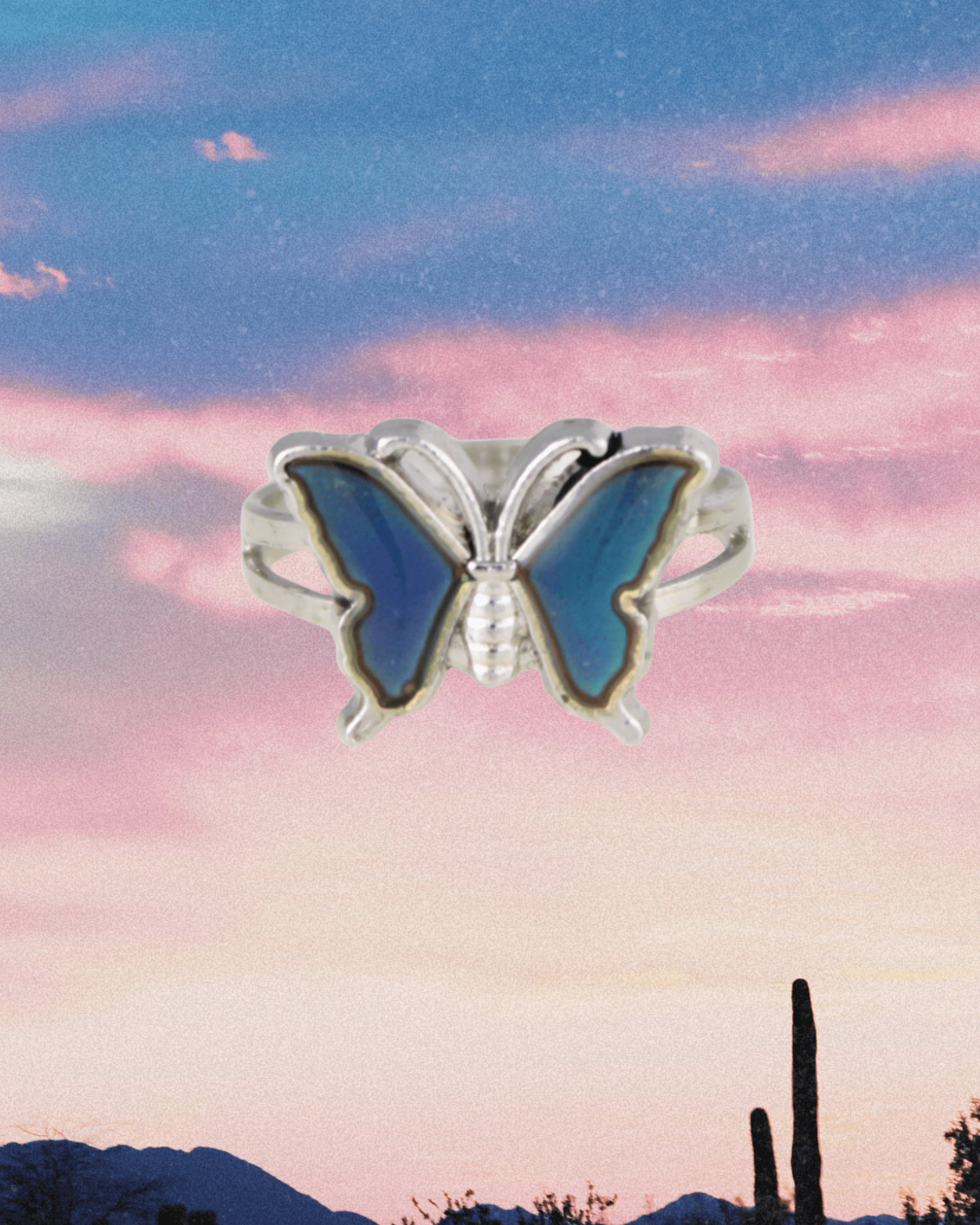 Silver Butterfly Mood Ring - Intrigue Ink Visit Bozeman, Unique Shopping Boutique in Montana, Work from Home Clothes for Women