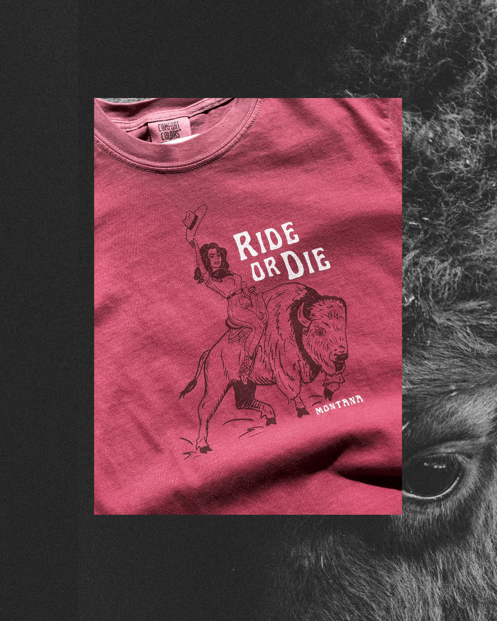 "Ride or Die" Red Tee - Intrigue Ink Visit Bozeman, Unique Shopping Boutique in Montana, Work from Home Clothes for Women