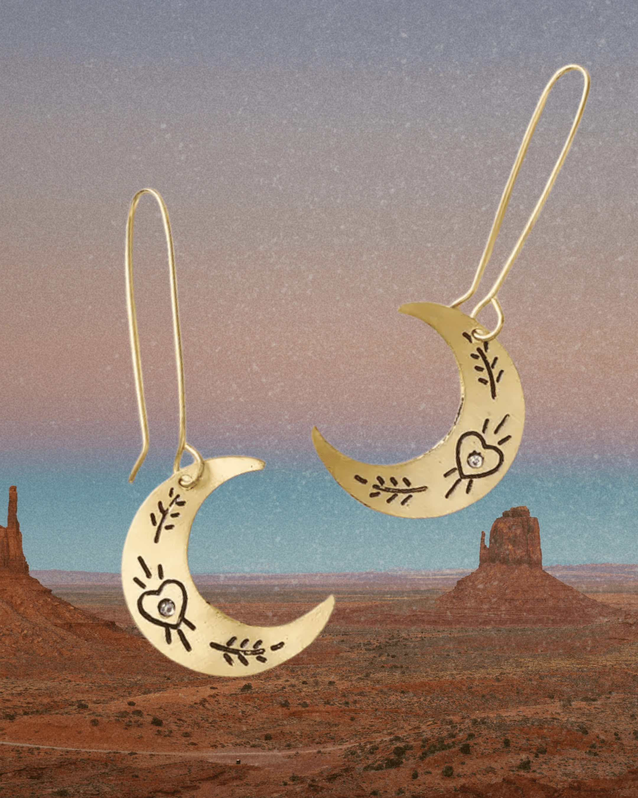 Crescent Moon Gold Dangle Earrings - Intrigue Ink Visit Bozeman, Unique Shopping Boutique in Montana, Work from Home Clothes for Women