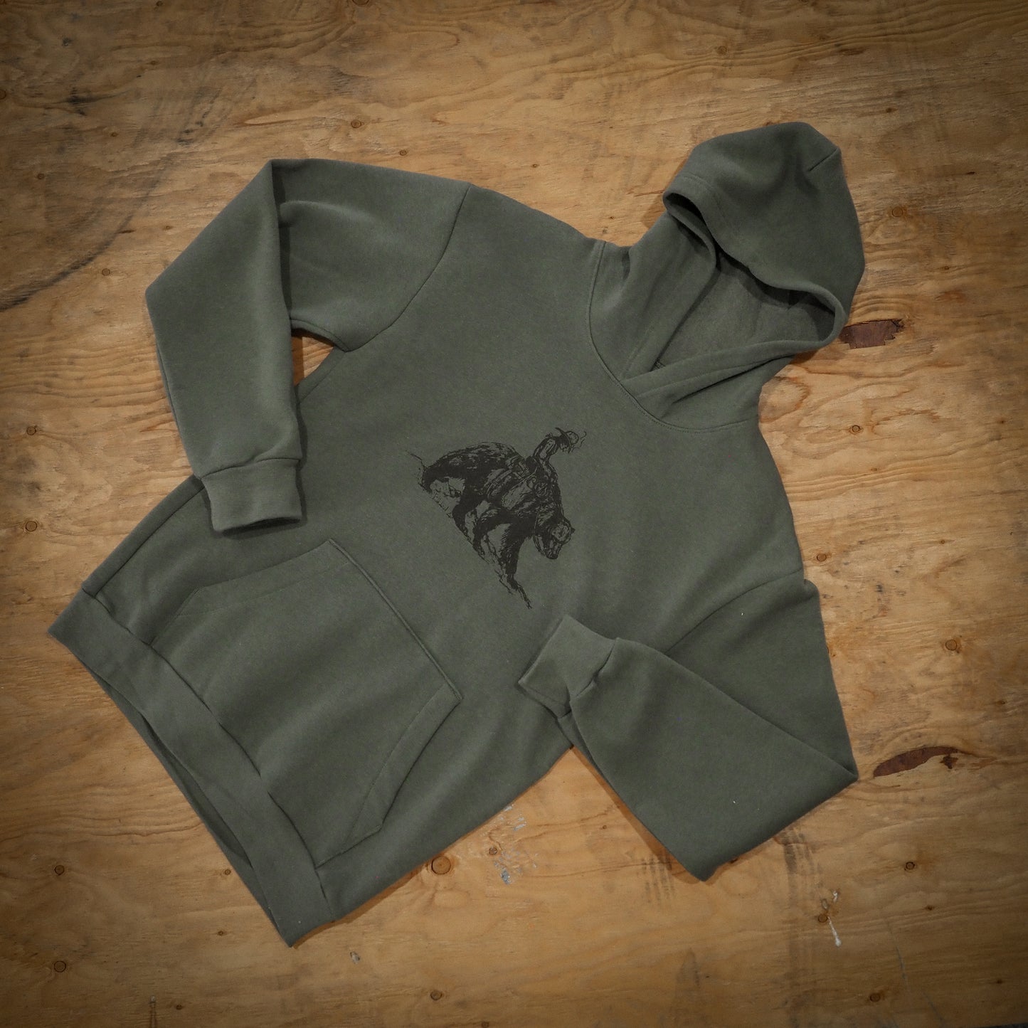 "Bear Back" Green Hoodie