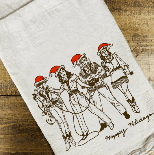 "Lady Gang" Holiday Dish Towel - Intrigue Ink Visit Bozeman, Unique Shopping Boutique in Montana, Work from Home Clothes for Women