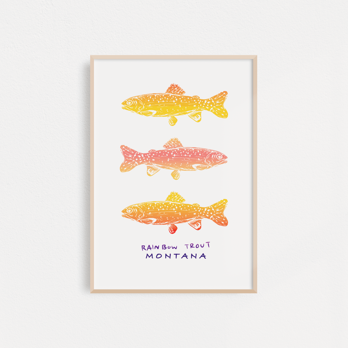 "Rainbow Trout MT" Poster - Intrigue Ink Visit Bozeman, Unique Shopping Boutique in Montana, Work from Home Clothes for Women