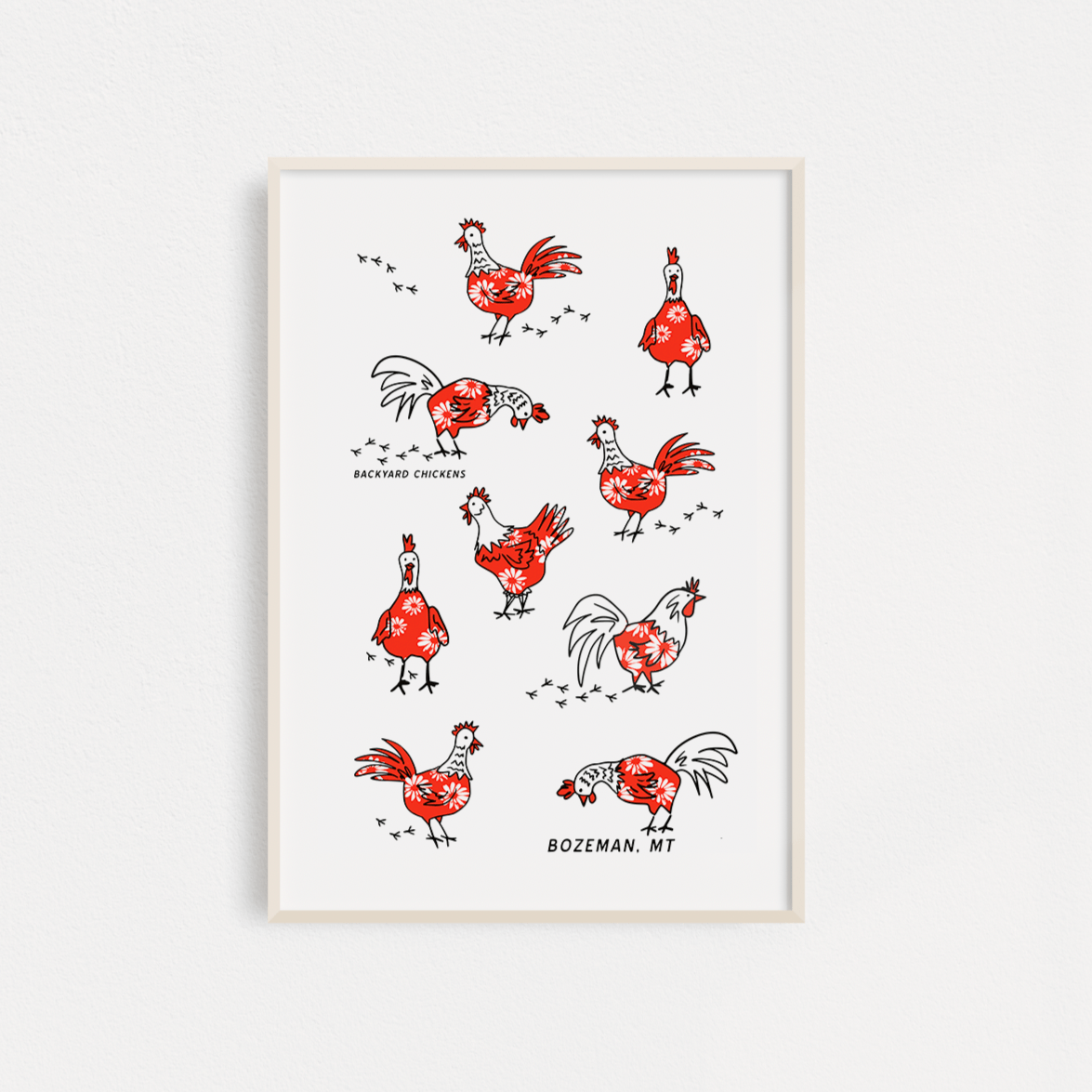 "Backyard Chicken" Poster - Intrigue Ink Visit Bozeman, Unique Shopping Boutique in Montana, Work from Home Clothes for Women