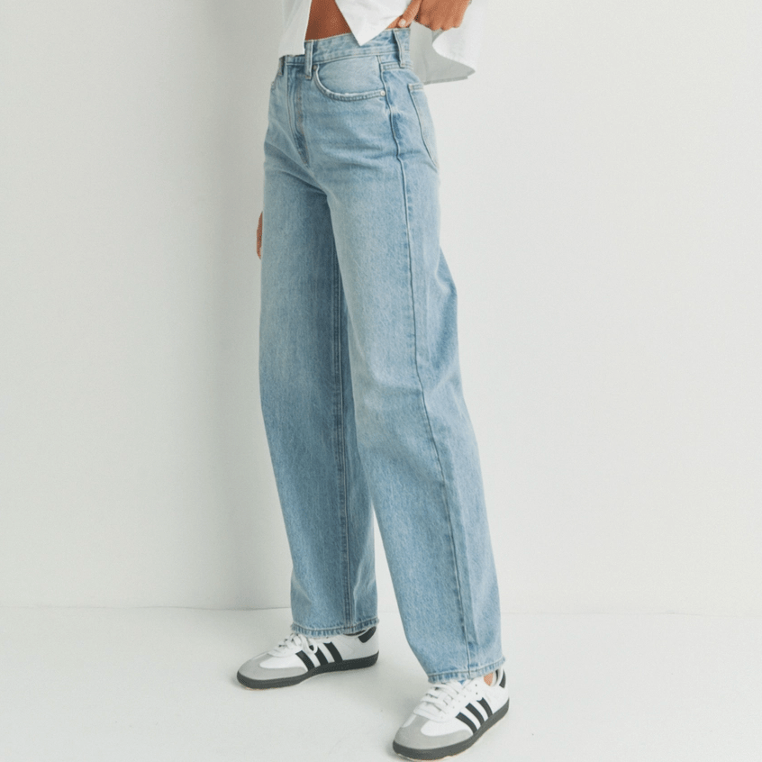 High Waisted Skater Jean - Light Wash - Intrigue Ink Visit Bozeman, Unique Shopping Boutique in Montana, Work from Home Clothes for Women
