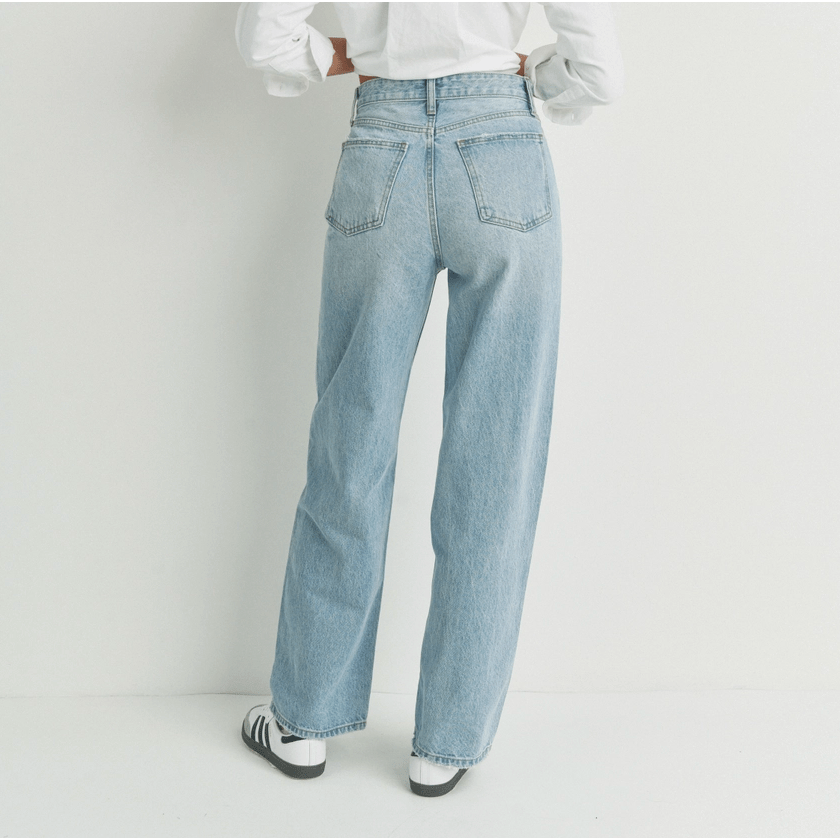 High Waisted Skater Jean - Light Wash - Intrigue Ink Visit Bozeman, Unique Shopping Boutique in Montana, Work from Home Clothes for Women