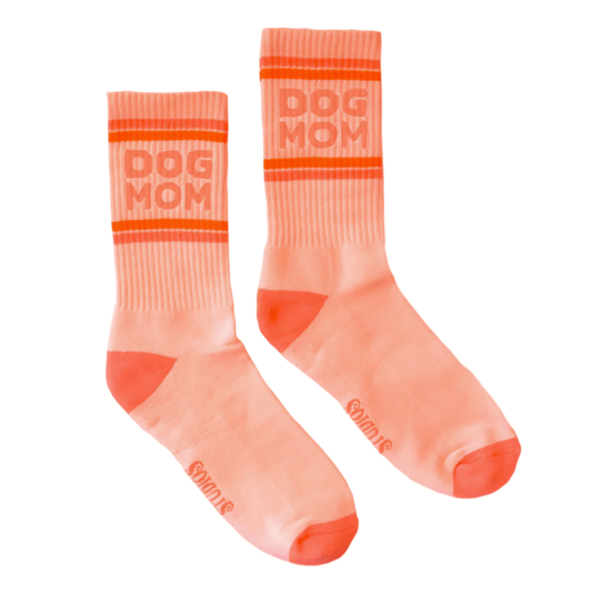 Dog Mom Striped Ribbed Crew Socks - Intrigue Ink Visit Bozeman, Unique Shopping Boutique in Montana, Work from Home Clothes for Women