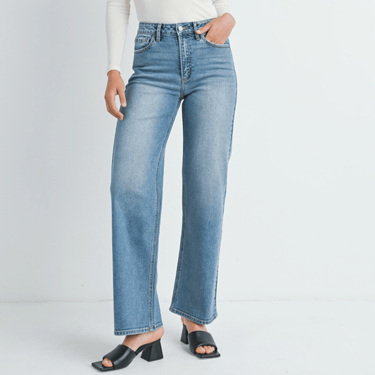Medium Wash Straight Jeans - Intrigue Ink Visit Bozeman, Unique Shopping Boutique in Montana, Work from Home Clothes for Women