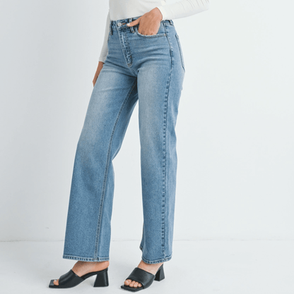 Medium Wash Straight Jeans - Intrigue Ink Visit Bozeman, Unique Shopping Boutique in Montana, Work from Home Clothes for Women