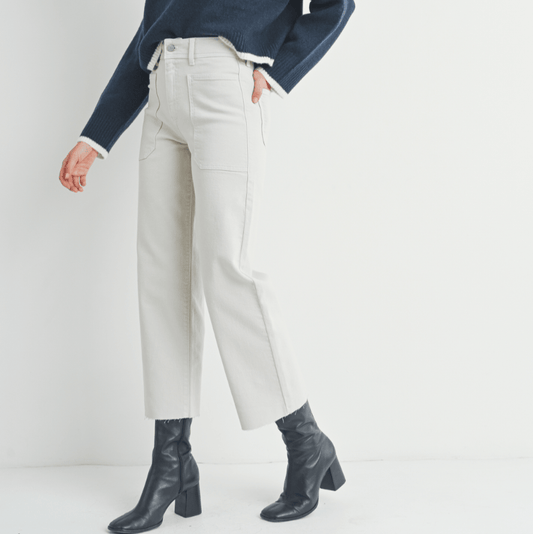 Utility Wide Leg Pants - Cream - Intrigue Ink Visit Bozeman, Unique Shopping Boutique in Montana, Work from Home Clothes for Women