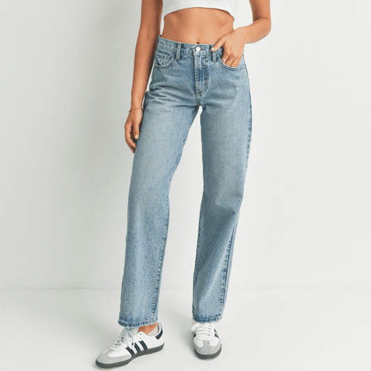 Relaxed Straight Jean - Medium Wash - Intrigue Ink Visit Bozeman, Unique Shopping Boutique in Montana, Work from Home Clothes for Women