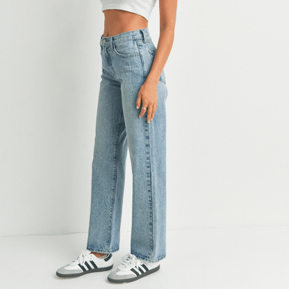Relaxed Straight Jean - Medium Wash - Intrigue Ink Visit Bozeman, Unique Shopping Boutique in Montana, Work from Home Clothes for Women