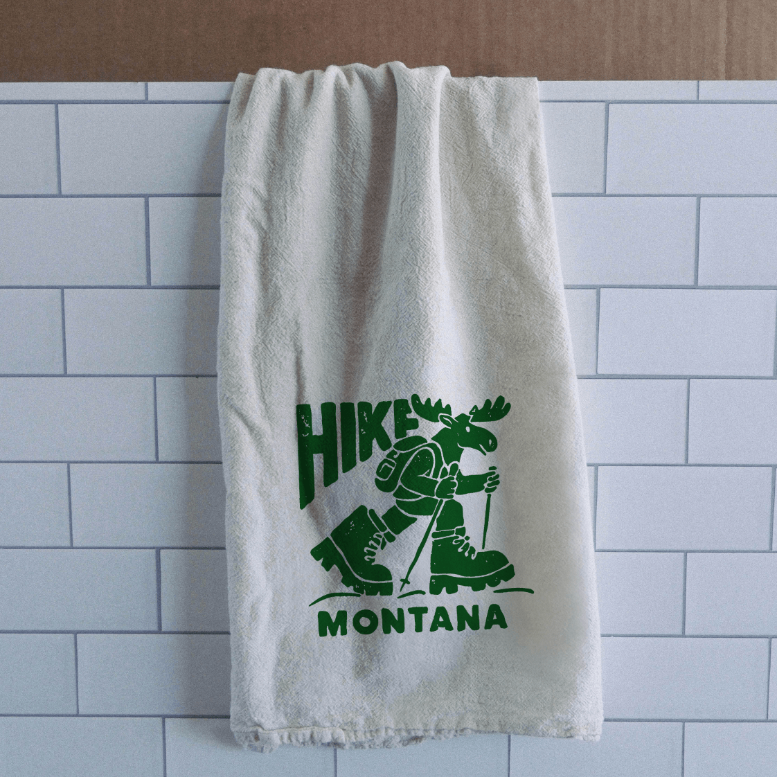"Hike Montana" Tea Towel - Intrigue Ink Visit Bozeman, Unique Shopping Boutique in Montana, Work from Home Clothes for Women