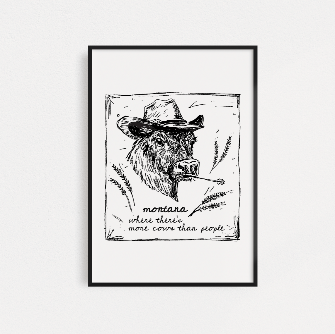 "Montana Cows" Poster - Intrigue Ink Visit Bozeman, Unique Shopping Boutique in Montana, Work from Home Clothes for Women