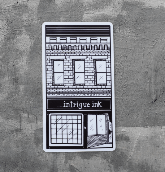 "Intrigue Ink Shop" Sticker - Intrigue Ink Visit Bozeman, Unique Shopping Boutique in Montana, Work from Home Clothes for Women