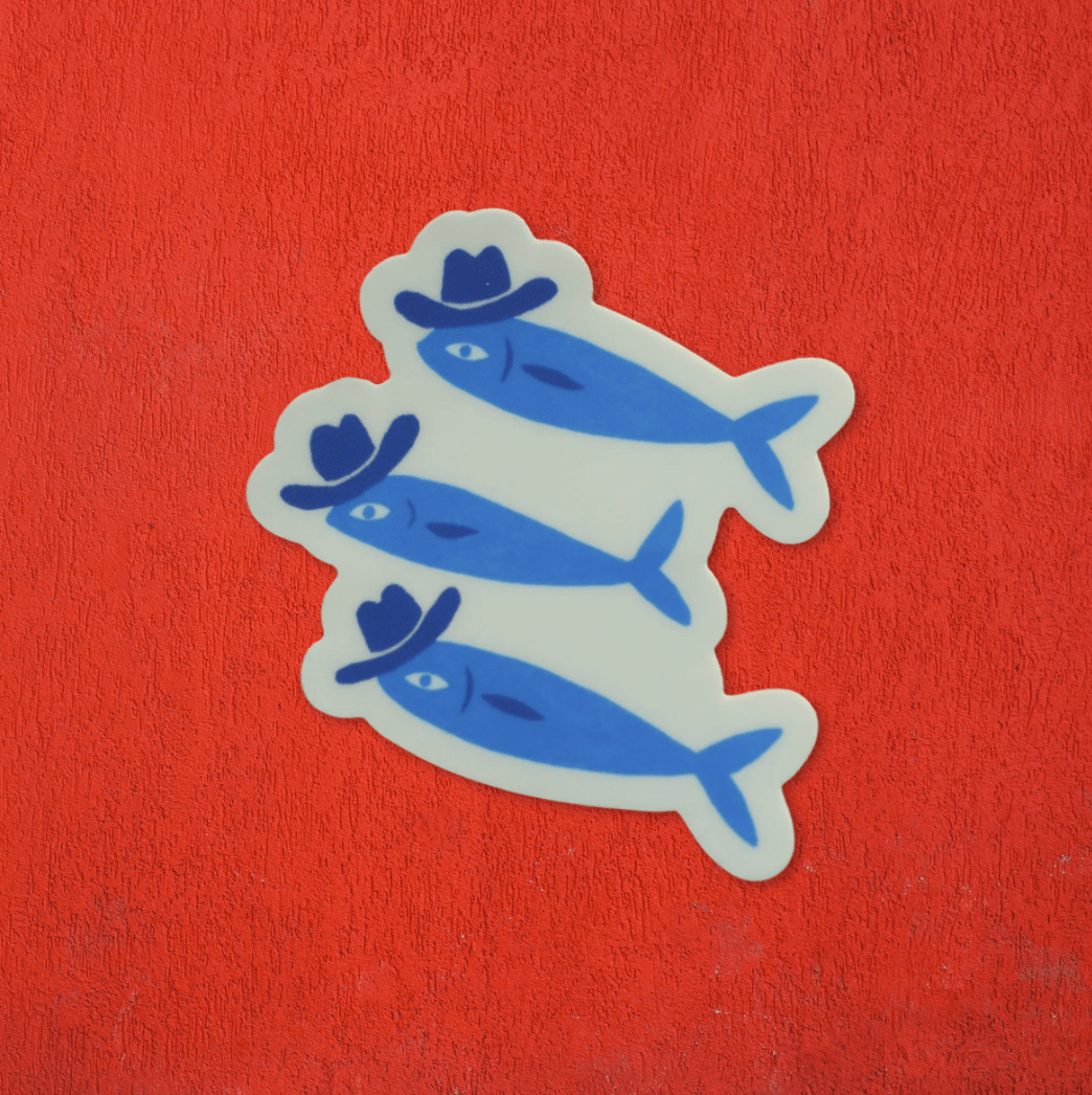 "Sardine Cowboys" Sticker - Intrigue Ink Visit Bozeman, Unique Shopping Boutique in Montana, Work from Home Clothes for Women