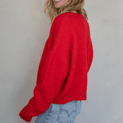 Alyssa Cardigan - Red - Intrigue Ink Visit Bozeman, Unique Shopping Boutique in Montana, Work from Home Clothes for Women