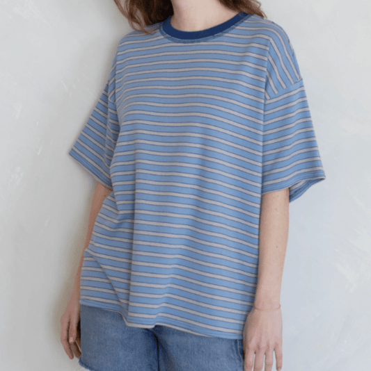 Tommie Tee - Blue - Intrigue Ink Visit Bozeman, Unique Shopping Boutique in Montana, Work from Home Clothes for Women