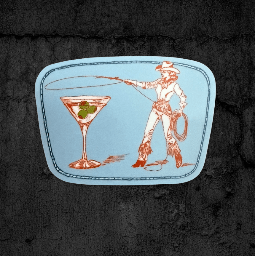 “Montana Martini” Sticker - Intrigue Ink Visit Bozeman, Unique Shopping Boutique in Montana, Work from Home Clothes for Women
