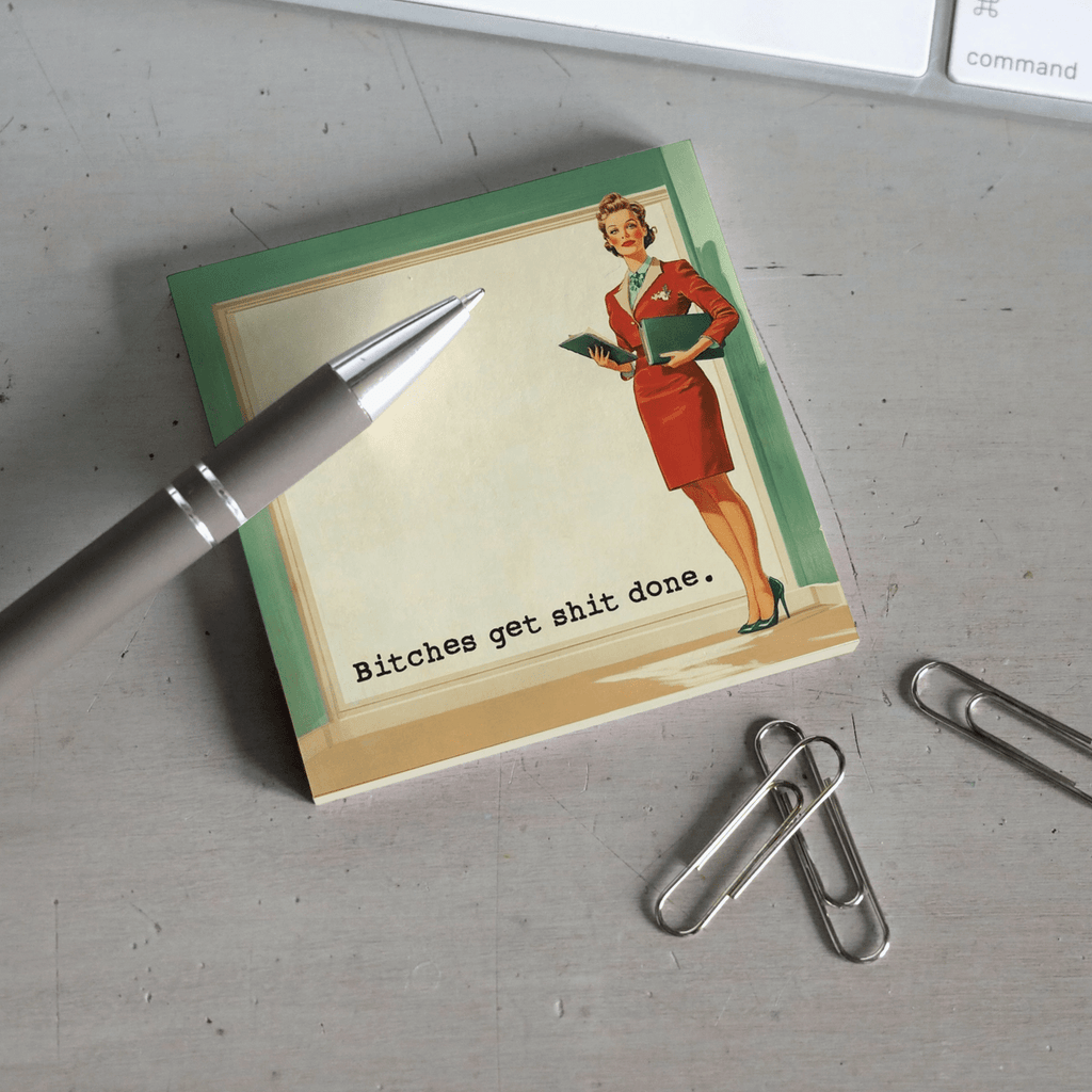 Bitches Get Shit Done Sticky Note Pad - Intrigue Ink Visit Bozeman, Unique Shopping Boutique in Montana, Work from Home Clothes for Women
