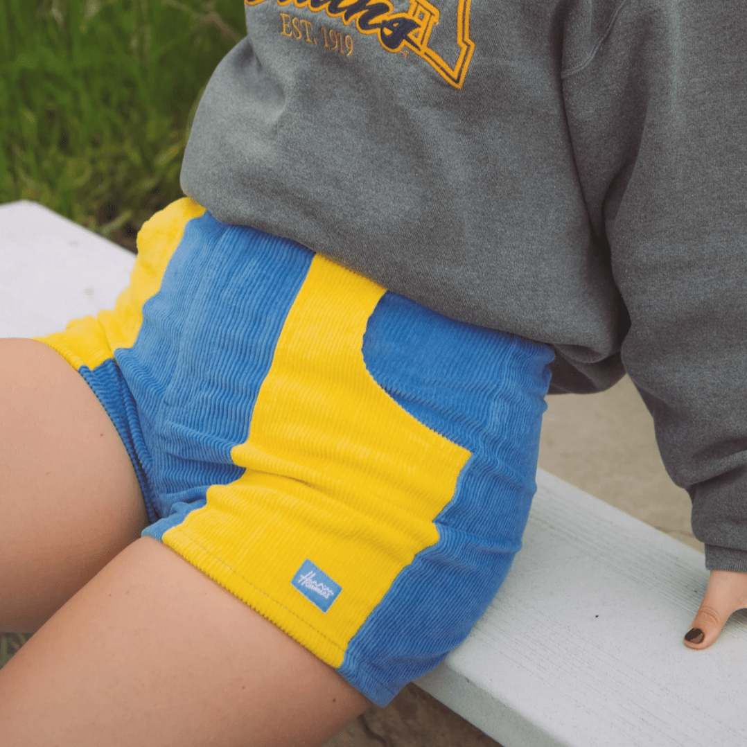 Women's Two - Tone Short Blue/Gold - Intrigue Ink Visit Bozeman, Unique Shopping Boutique in Montana, Work from Home Clothes for Women