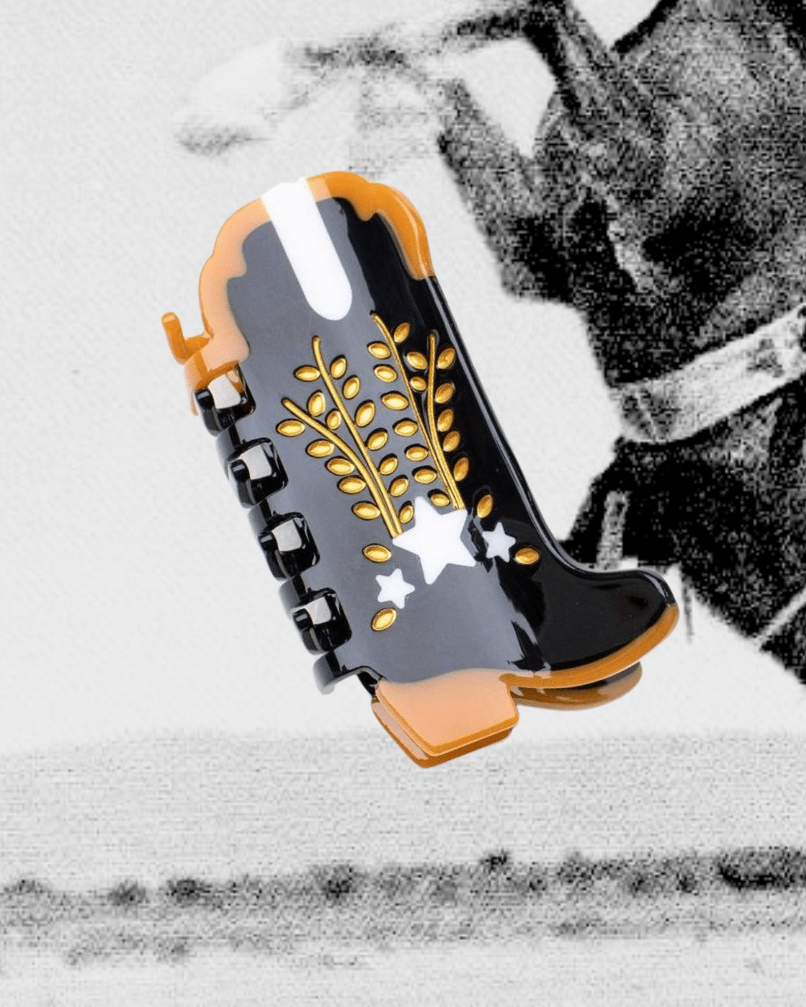 Shooting Star Cowboy Boots Hair Claw Clip - Black - Intrigue Ink Visit Bozeman, Unique Shopping Boutique in Montana, Work from Home Clothes for Women