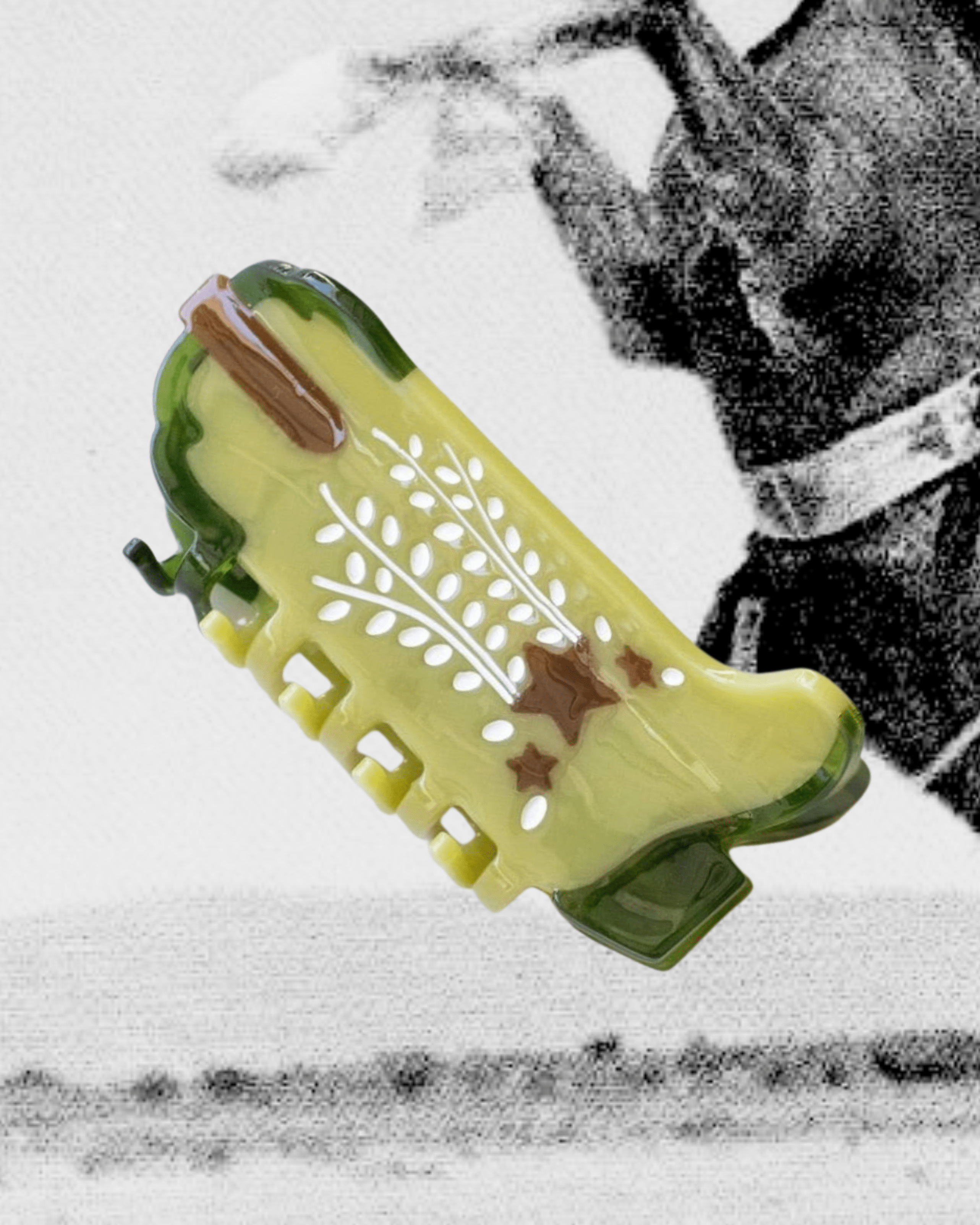 Shooting Star Cowboy Boots Hair Claw Clip - Green - Intrigue Ink Visit Bozeman, Unique Shopping Boutique in Montana, Work from Home Clothes for Women