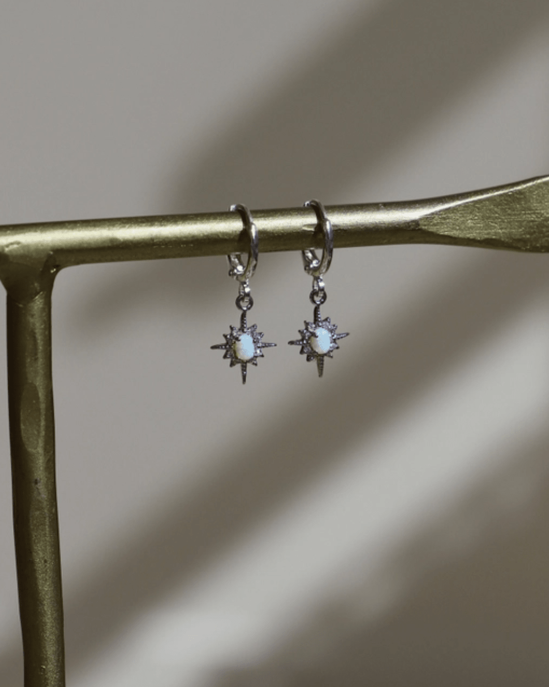 Silver Opalite Star Huggies - Intrigue Ink Visit Bozeman, Unique Shopping Boutique in Montana, Work from Home Clothes for Women
