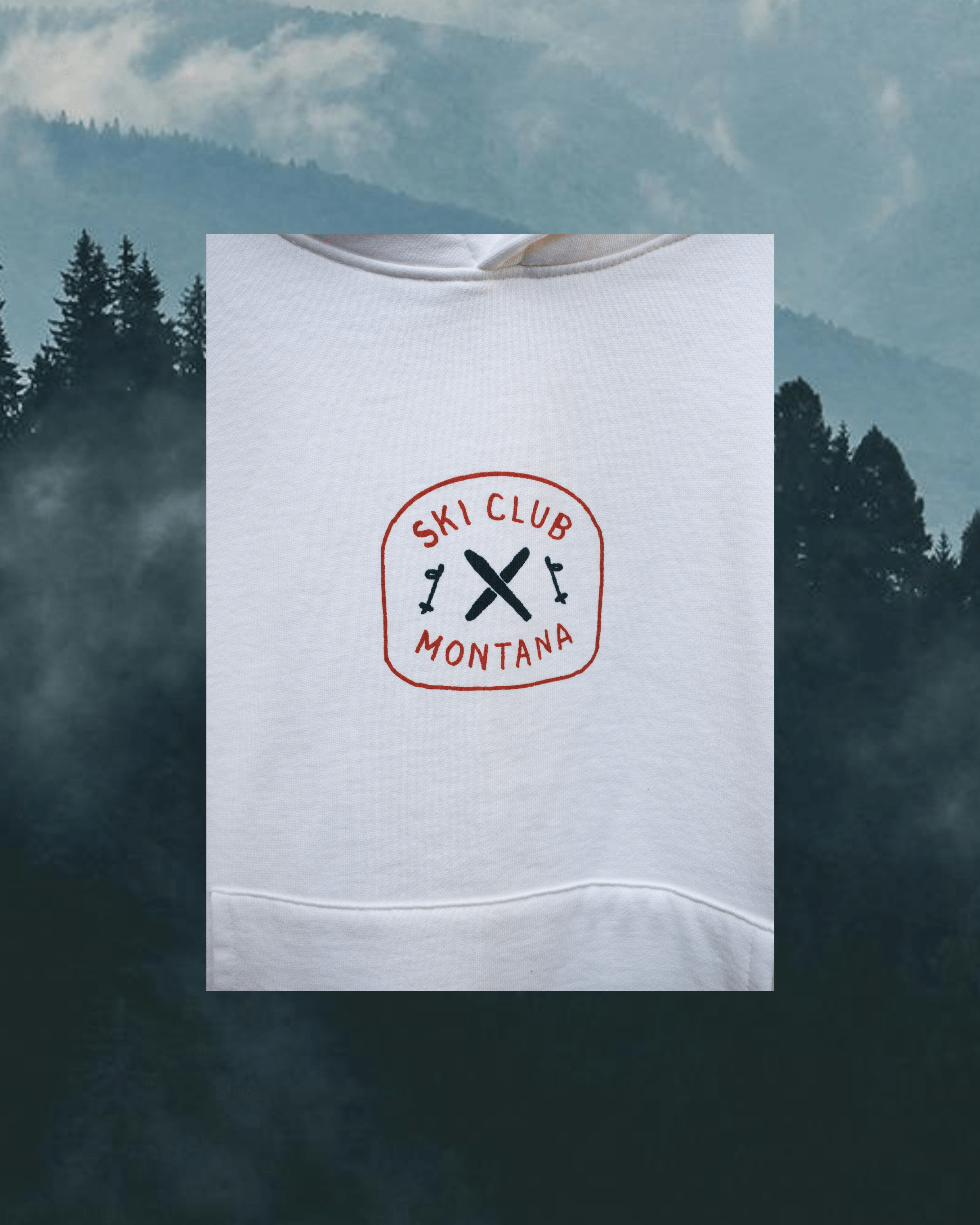 "Ski Club" Hoodie in White - Intrigue Ink Visit Bozeman, Unique Shopping Boutique in Montana, Work from Home Clothes for Women