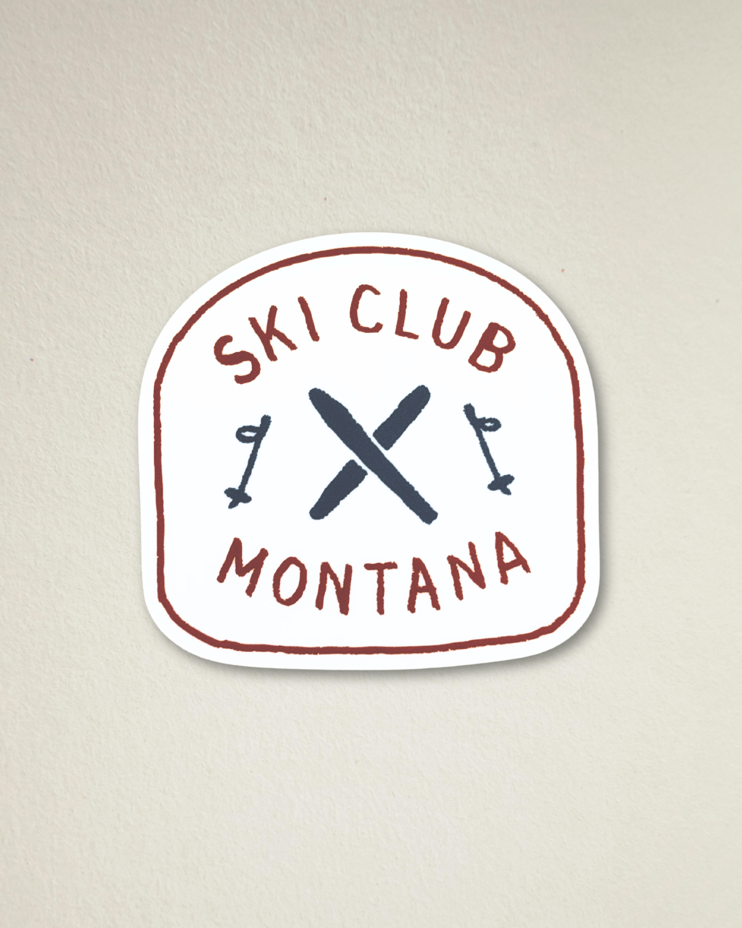 "Ski Club" Sticker - Intrigue Ink Visit Bozeman, Unique Shopping Boutique in Montana, Work from Home Clothes for Women
